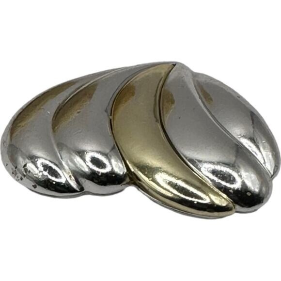 Vintage Dancraft Silver & Gold-Tone Heart Brooch Pin - Picture 4 of 6